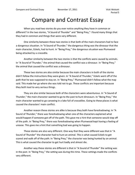 Is a compare contrast essay